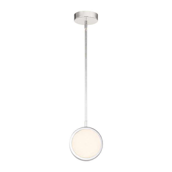Blanco LED Pendant Polished Nickel/Alabaster-Mini Pendants-Alora-Lighting Design Store