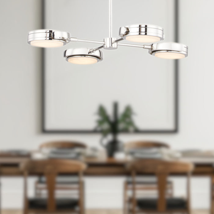Blanco LED Pendant Polished Nickel/Alabaster-Mid. Chandeliers-Alora-Lighting Design Store