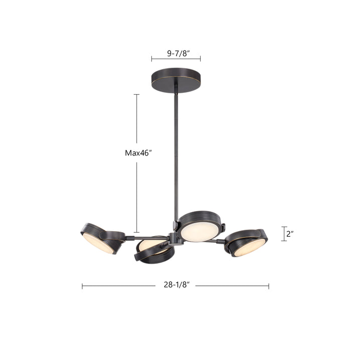 Blanco LED Pendant Polished Nickel/Alabaster-Mid. Chandeliers-Alora-Lighting Design Store