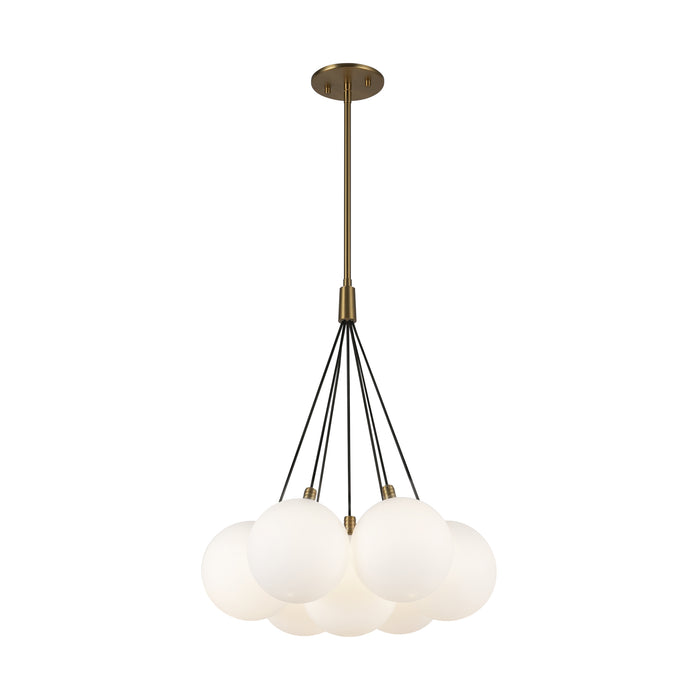 Bolla LED Chandelier Brushed Gold/Opal Glass-Mini Chandeliers-Kuzco Lighting-Lighting Design Store
