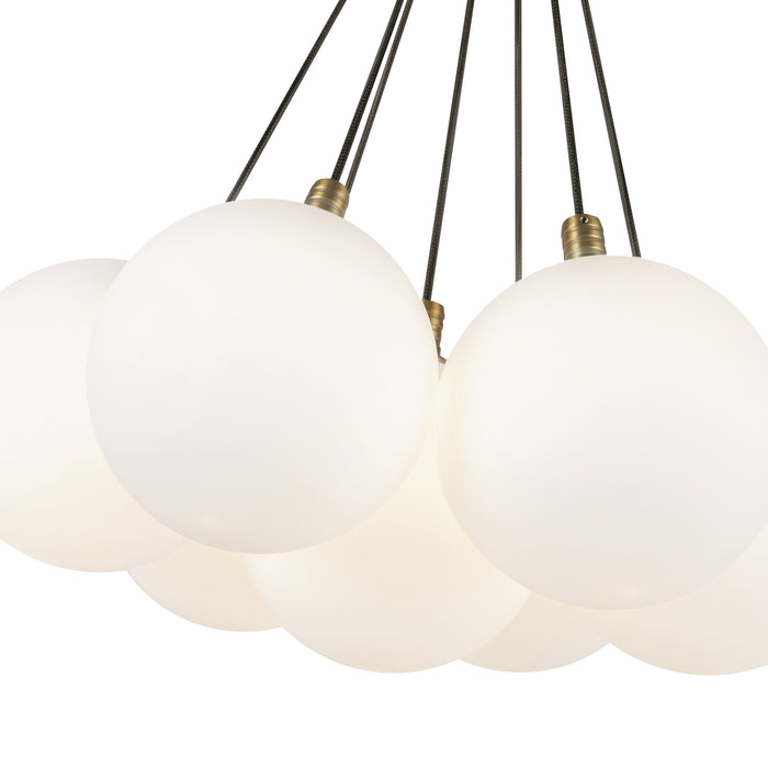 Bolla LED Chandelier Brushed Gold/Opal Glass-Mini Chandeliers-Kuzco Lighting-Lighting Design Store
