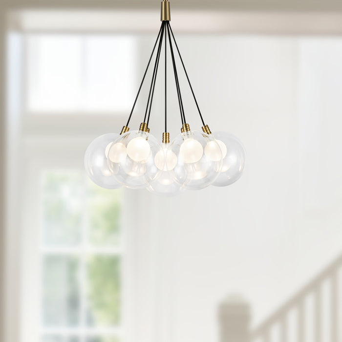 Bolla LED Chandelier Brushed Gold-Mini Chandeliers-Kuzco Lighting-Lighting Design Store