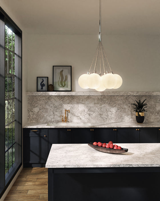 Bolla LED Chandelier Opal Glass-Mini Chandeliers-Kuzco Lighting-Lighting Design Store