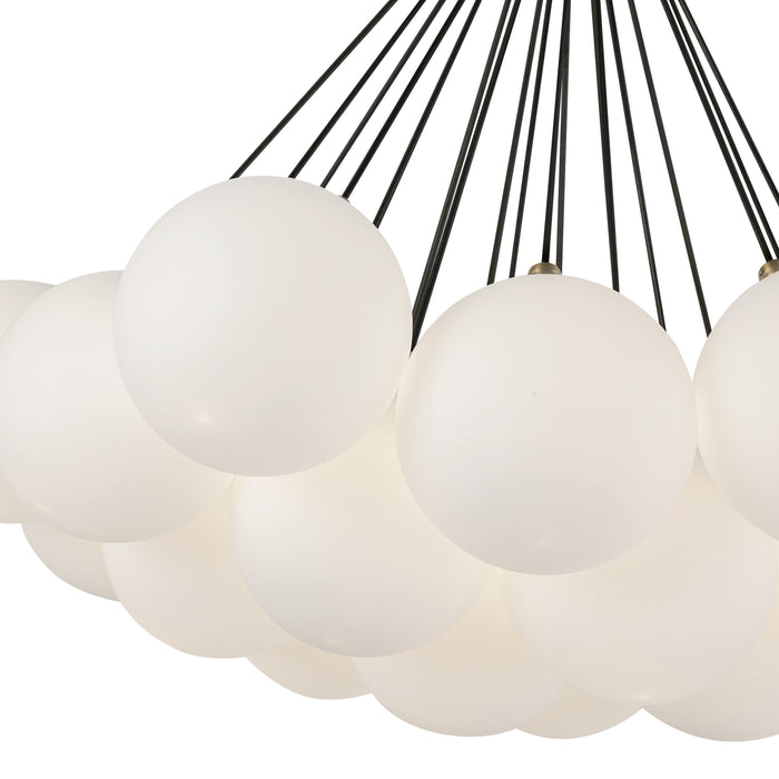 Bolla LED Chandelier Brushed Gold/Opal Glass-Mid. Chandeliers-Kuzco Lighting-Lighting Design Store