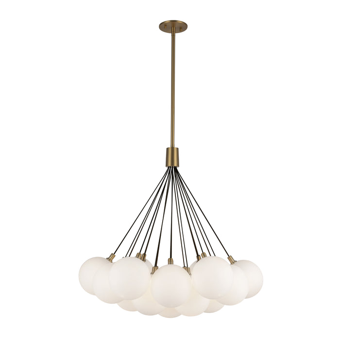 Bolla LED Chandelier Brushed Gold/Opal Glass-Mid. Chandeliers-Kuzco Lighting-Lighting Design Store
