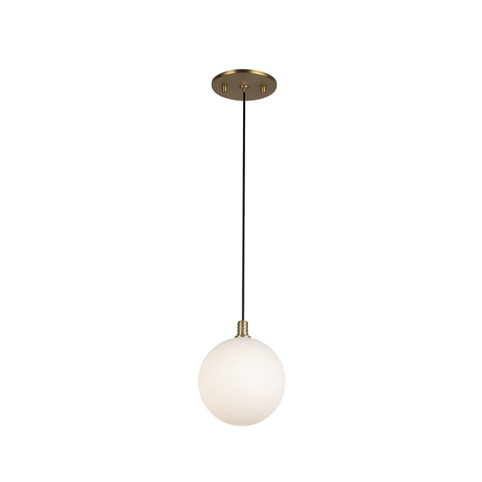 Bolla LED Pendant Brushed Gold/Opal Glass-Mini Pendants-Kuzco Lighting-Lighting Design Store