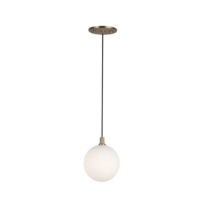 Bolla LED Pendant Brushed Gold/Opal Glass-Mini Pendants-Kuzco Lighting-Lighting Design Store