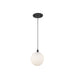 Bolla LED Pendant Black/Opal Glass-Mini Pendants-Kuzco Lighting-Lighting Design Store