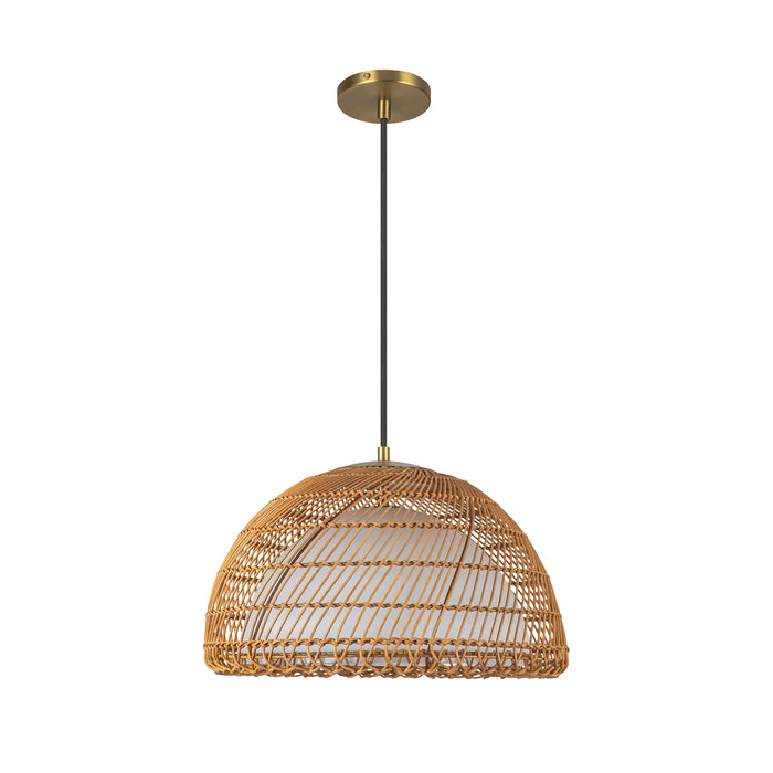 Bondi One Light Pendant Brushed Gold/Opal-Pendants-Alora-Lighting Design Store