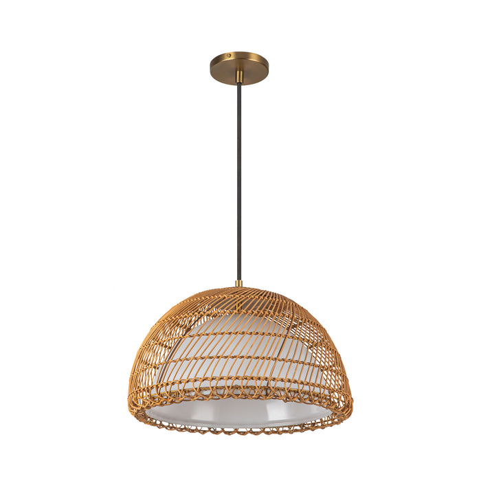 Bondi One Light Pendant Brushed Gold/Opal-Pendants-Alora-Lighting Design Store