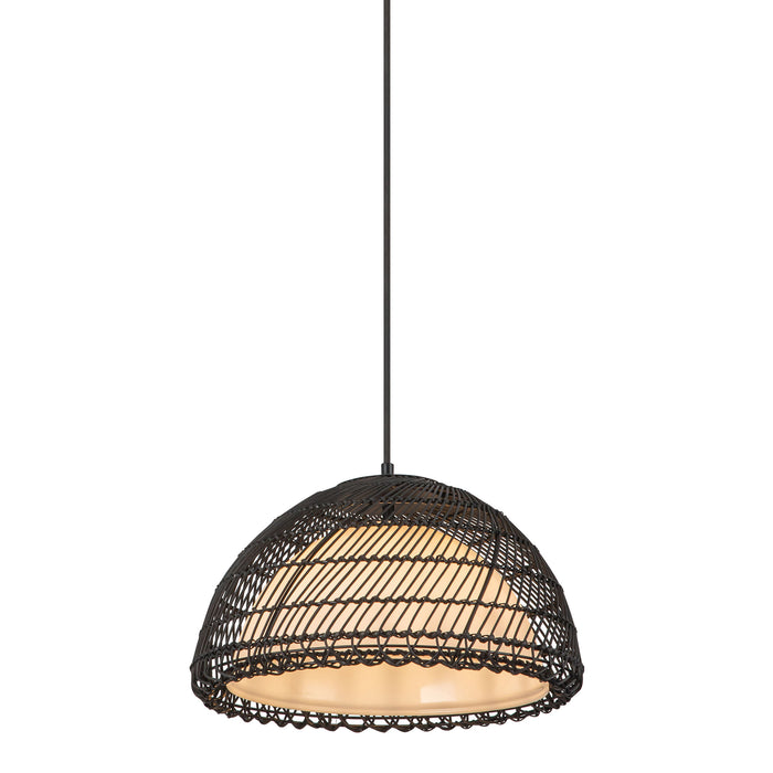 Bondi One Light Pendant Matte Black/Opal-Pendants-Alora-Lighting Design Store