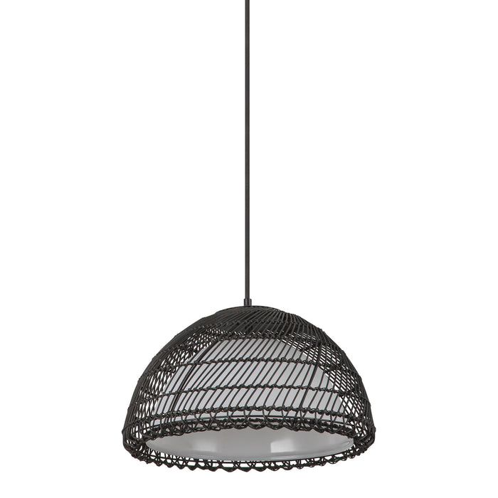 Bondi One Light Pendant Matte Black/Opal-Pendants-Alora-Lighting Design Store
