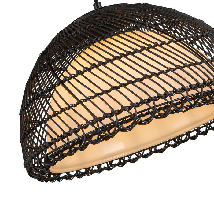 Bondi One Light Pendant Matte Black/Opal-Pendants-Alora-Lighting Design Store