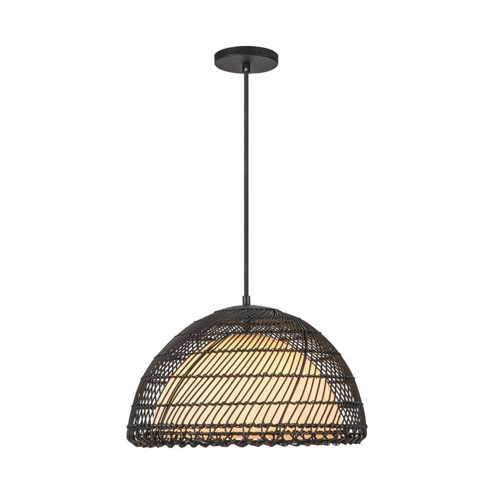 Bondi One Light Pendant Matte Black/Opal-Pendants-Alora-Lighting Design Store