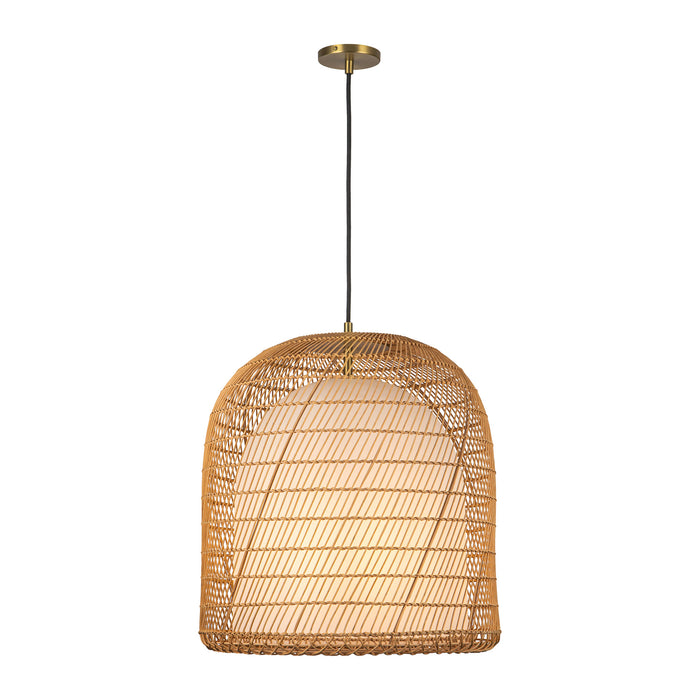 Bondi One Light Pendant Brushed Gold/Opal Glass-Pendants-Alora-Lighting Design Store