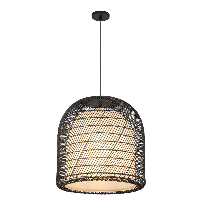 Bondi One Light Pendant Matte Black/Opal Glass-Pendants-Alora-Lighting Design Store