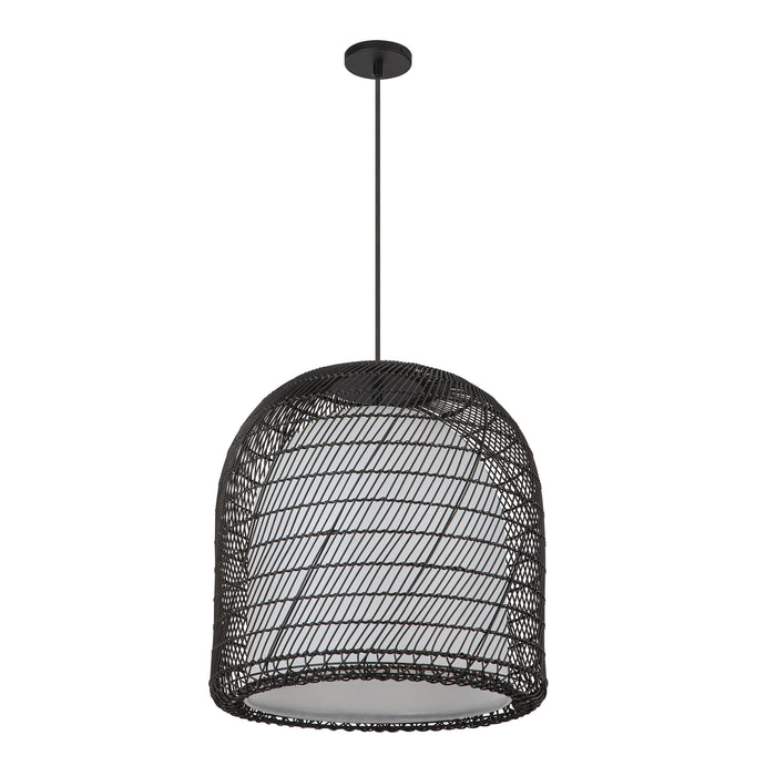 Bondi One Light Pendant Matte Black/Opal Glass-Pendants-Alora-Lighting Design Store