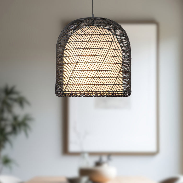 Bondi One Light Pendant Matte Black/Opal Glass-Pendants-Alora-Lighting Design Store