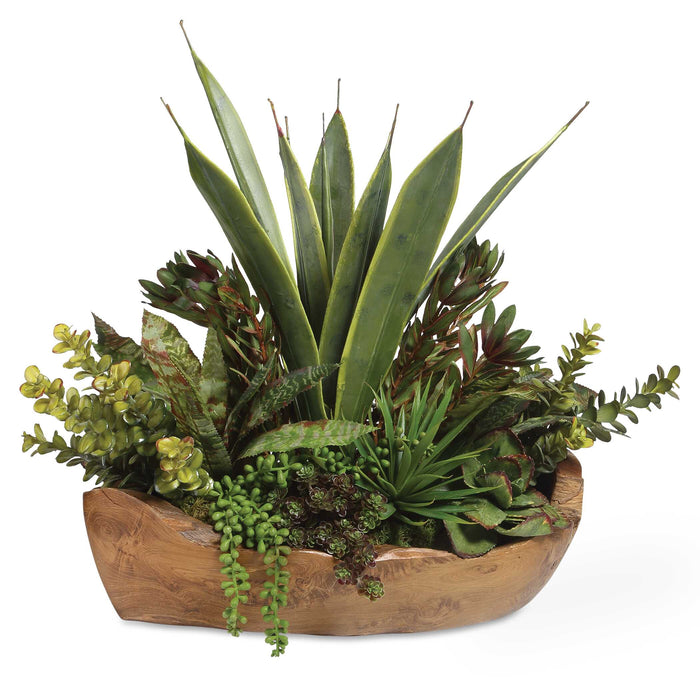 Salar Bowl Natural Teak-Home Accents-Uttermost-Lighting Design Store