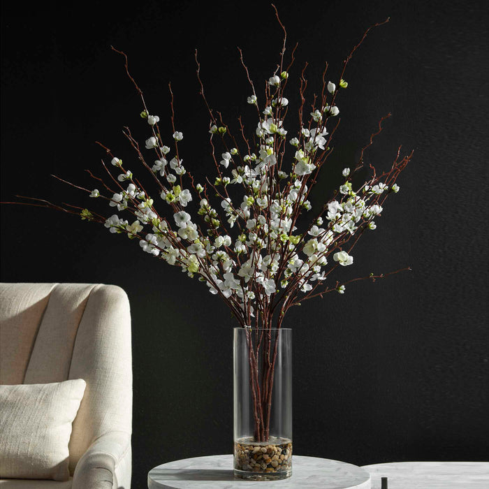 Quince Blossoms Silk Centerpiece Natural Rocks-Home Accents-Uttermost-Lighting Design Store