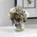 Belmonte Floral Bouquet & Vase Berries, Greenery, Seed Pods, Succulents And Cream Roses In A Clear-Home Accents-Uttermost-Lighting Design Store