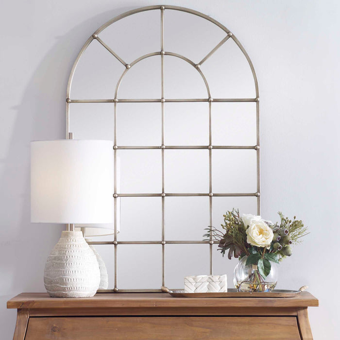 Belmonte Floral Bouquet & Vase Berries, Greenery, Seed Pods, Succulents And Cream Roses In A Clear-Home Accents-Uttermost-Lighting Design Store