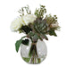 Belmonte Floral Bouquet & Vase Berries, Greenery, Seed Pods, Succulents And Cream Roses In A Clear-Home Accents-Uttermost-Lighting Design Store
