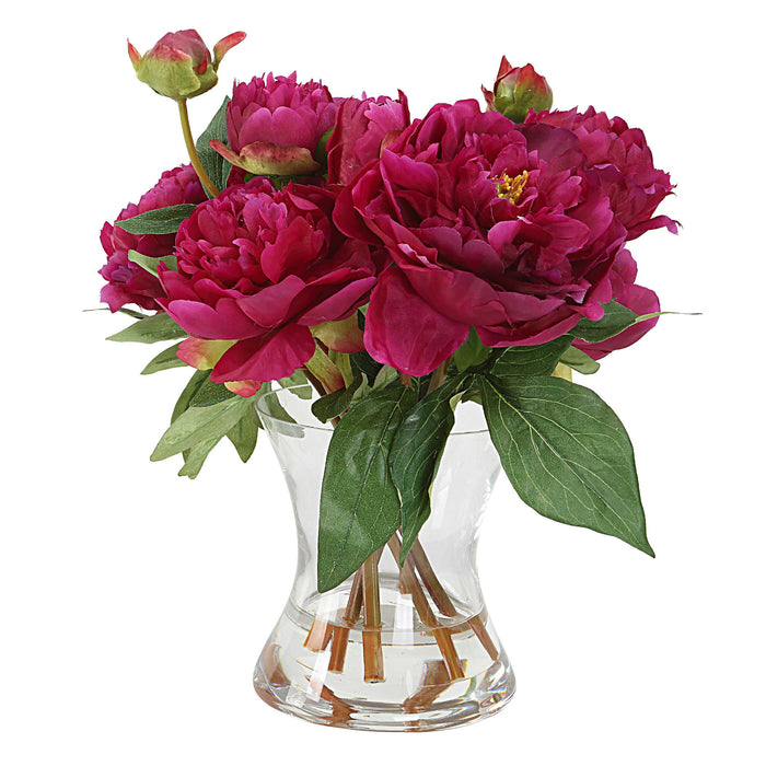 Prima Peony Peony Bouquet Clear-Home Accents-Uttermost-Lighting Design Store