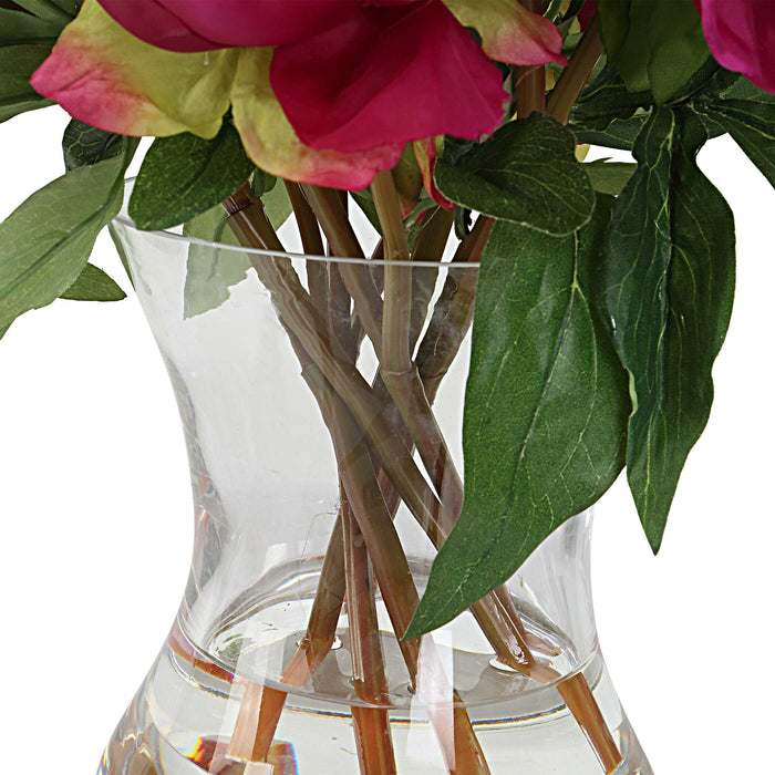 Prima Peony Peony Bouquet Clear-Home Accents-Uttermost-Lighting Design Store