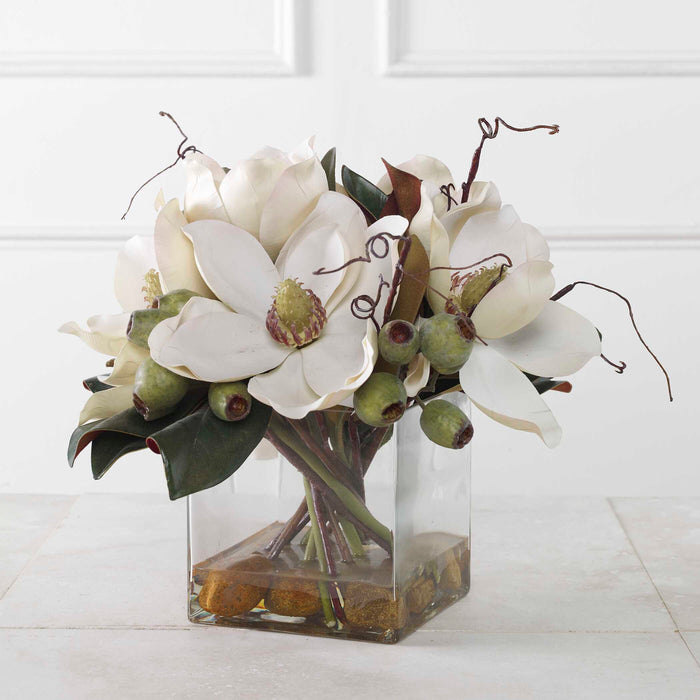 Dobbins Magnolia Artificial Flower Natural-Home Accents-Uttermost-Lighting Design Store
