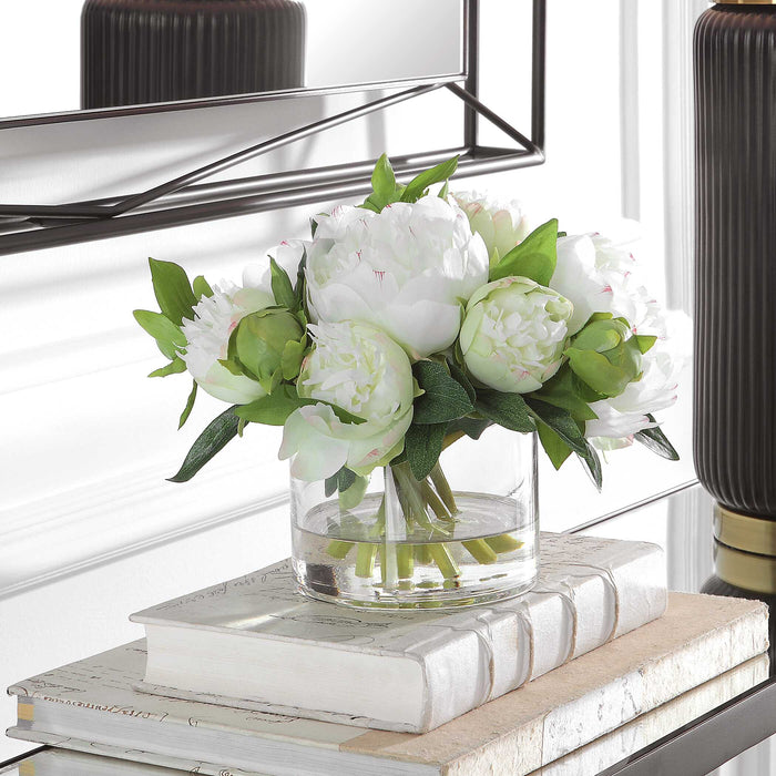 Garden Peony Artificial Flower Clear-Home Accents-Uttermost-Lighting Design Store