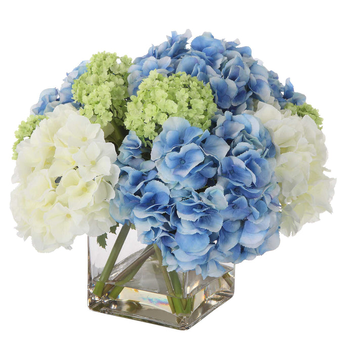 Providence Hydrangea Artificial Flower Faux Water-Home Accents-Uttermost-Lighting Design Store