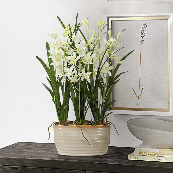 Ariana Orchid Planter Cream-Home Accents-Uttermost-Lighting Design Store