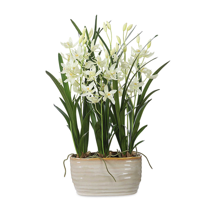 Ariana Orchid Planter Cream-Home Accents-Uttermost-Lighting Design Store