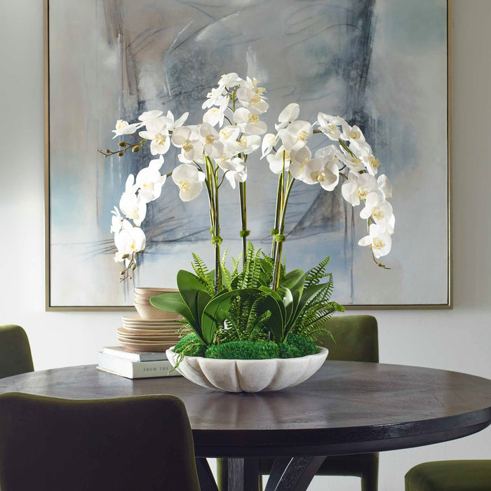 Flourish Orchid Centerpiece White-Home Accents-Uttermost-Lighting Design Store