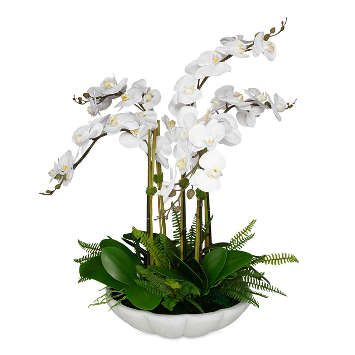Flourish Orchid Centerpiece White-Home Accents-Uttermost-Lighting Design Store