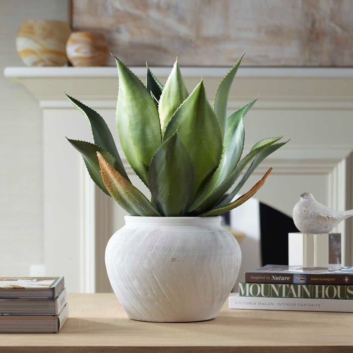 Tierra Agave Centerpiece With Vase Organic Etched Texture-Home Accents-Uttermost-Lighting Design Store
