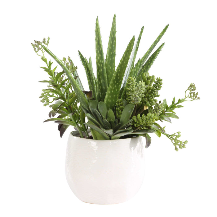 Sundown Succulent Planter Gloss White-Home Accents-Uttermost-Lighting Design Store