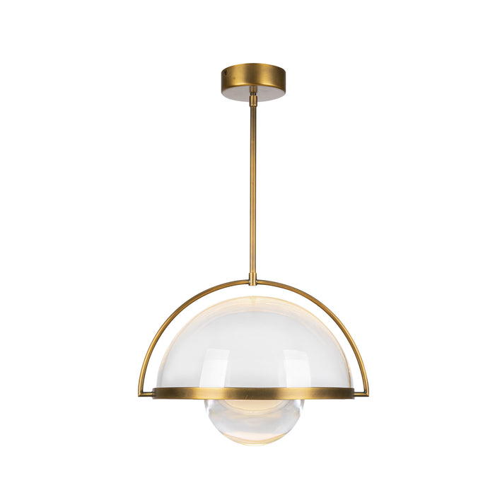 Bowery LED Pendant Vintage Brass-Pendants-Kuzco Lighting-Lighting Design Store