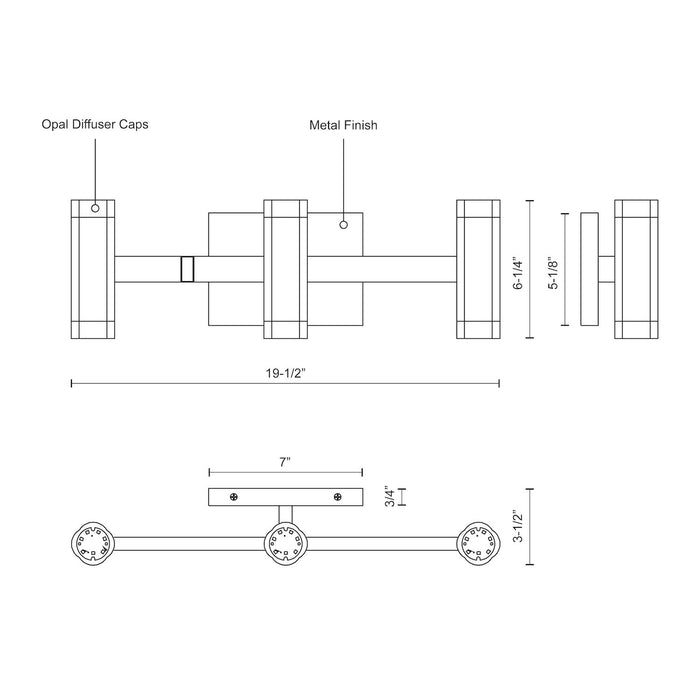 Brazen LED Bathroom Fixture Chrome-Bathroom Fixtures-Kuzco Lighting-Lighting Design Store