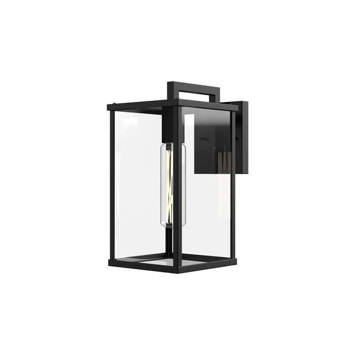 Brentwood One Light Exterior Wall Mount Clear Glass/Textured Black-Exterior-Alora-Lighting Design Store