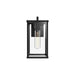 Brentwood One Light Exterior Wall Mount Clear Glass/Textured Black-Exterior-Alora-Lighting Design Store
