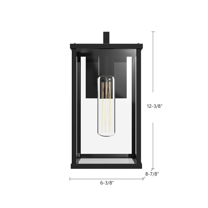 Brentwood One Light Exterior Wall Mount Clear Glass/Textured Black-Exterior-Alora-Lighting Design Store
