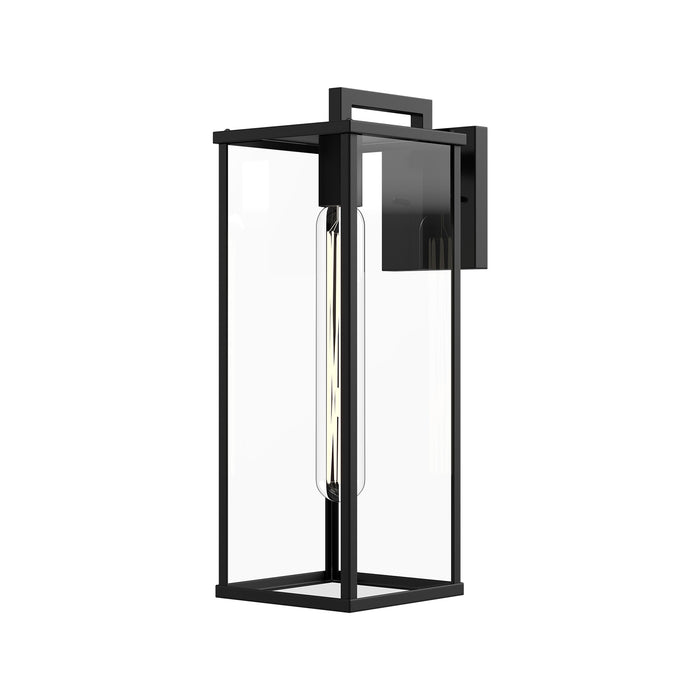 Brentwood One Light Exterior Wall Mount Clear Glass/Textured Black-Exterior-Alora-Lighting Design Store