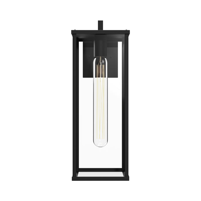 Brentwood One Light Exterior Wall Mount Clear Glass/Textured Black-Exterior-Alora-Lighting Design Store