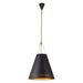 Brickell Three Light Pendant Matte Black/Hazelnut Leather-Pendants-Alora-Lighting Design Store