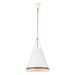 Brickell Three Light Pendant Matte White/Hazelnut Leather-Pendants-Alora-Lighting Design Store