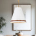 Brickell Three Light Pendant Matte White/Hazelnut Leather-Pendants-Alora-Lighting Design Store