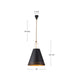 Brickell Three Light Pendant Matte Black/Hazelnut Leather-Pendants-Alora-Lighting Design Store