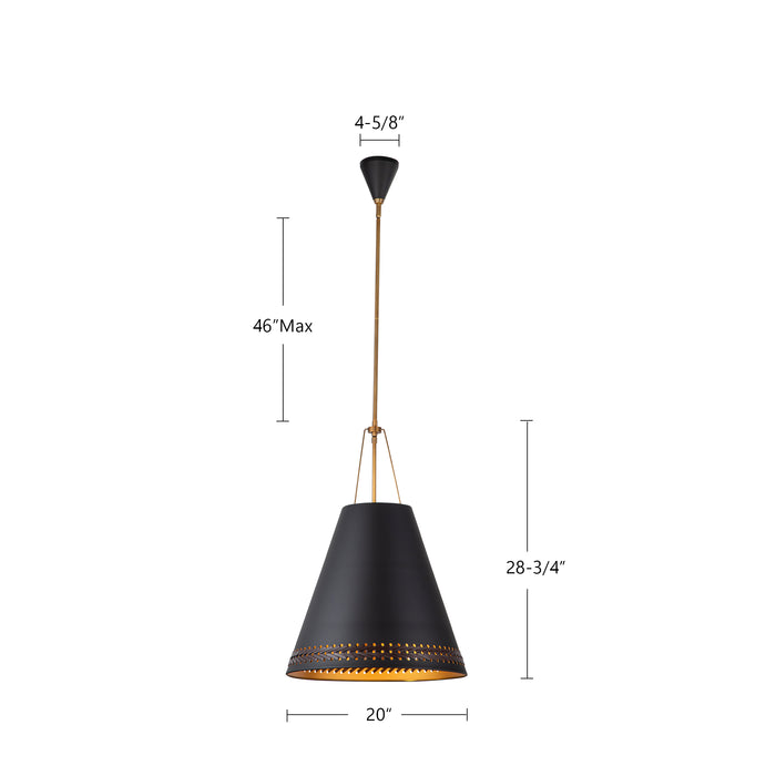 Brickell Three Light Pendant Matte White/Hazelnut Leather-Pendants-Alora-Lighting Design Store